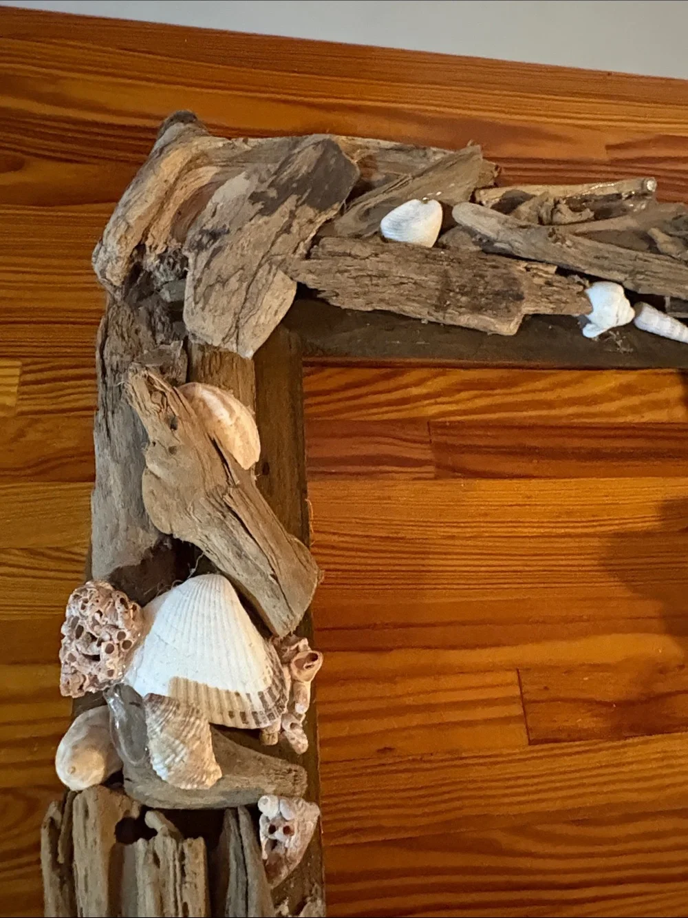 Real Driftwood & Seashell Decorative Photo Frame Handmade Coastal Nautical Decor
